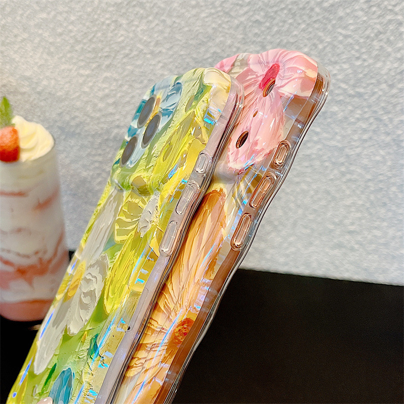 Fashion Oil Painting Flowers W - Apple Iphone 15 Pro Max ulasan dan harga