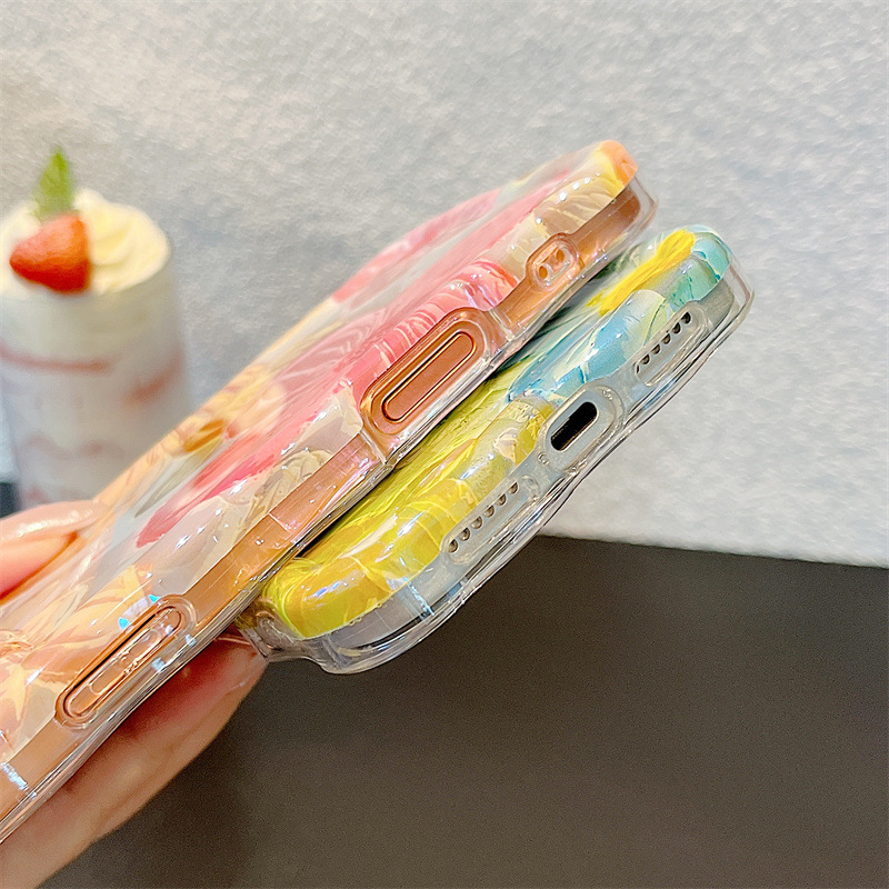 Fashion Oil Painting Flowers W - Apple Iphone 15 Pro Max ulasan dan harga